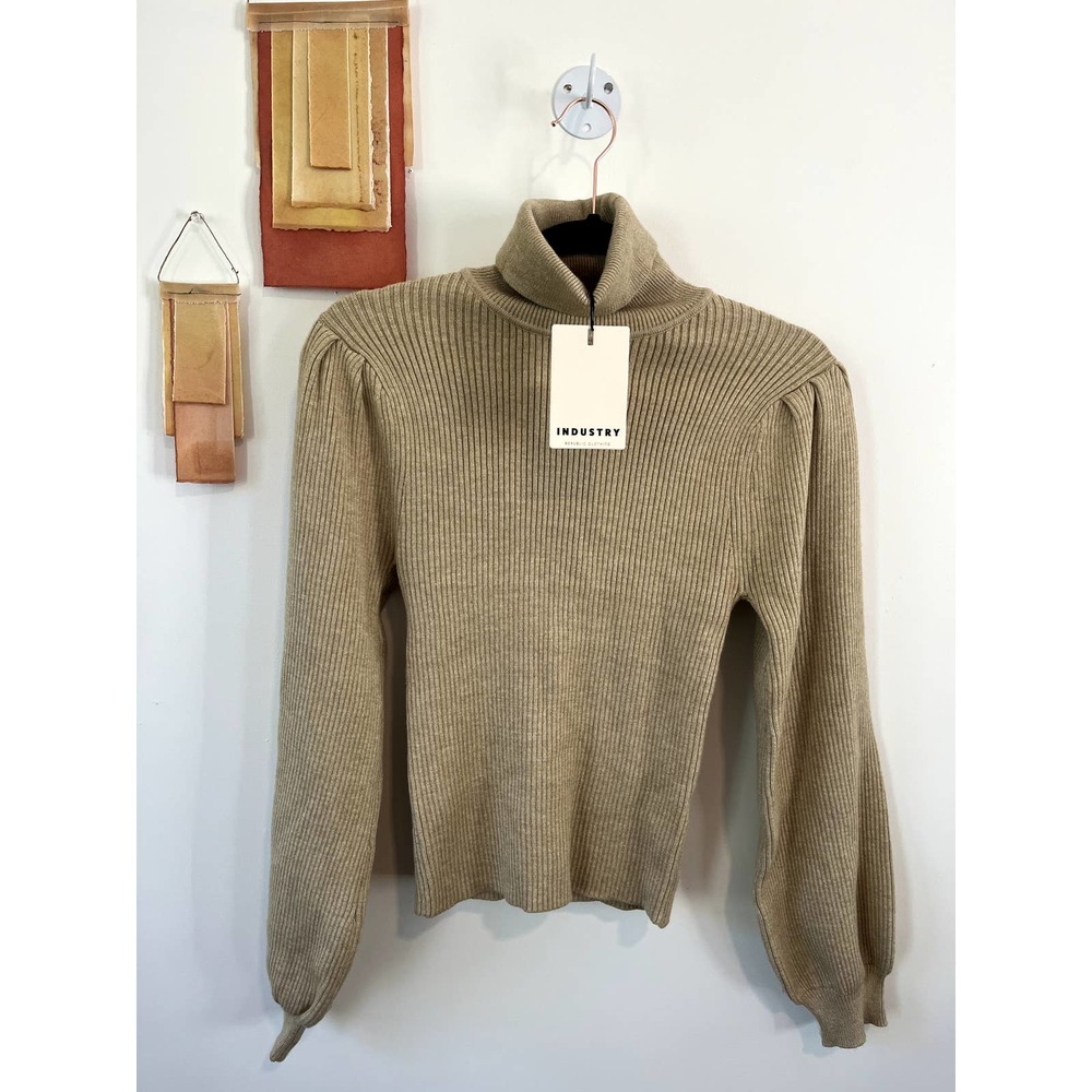 NWT ANTHROPOLOGIE Industry Tan Turtleneck Sweater